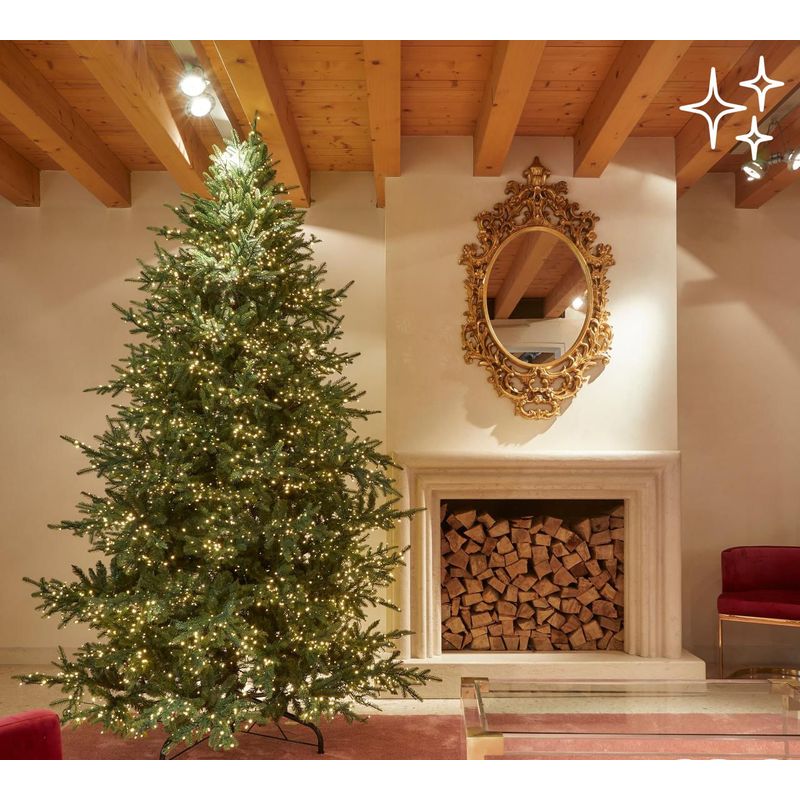 Casa si Gradina - Decoratiuni - Decoratiuni de sezon - Brad artificial Pino Luxury cu lumini si telecomanda, 180 cm, 3000 LED uri, PE, verde - Infinity.ro