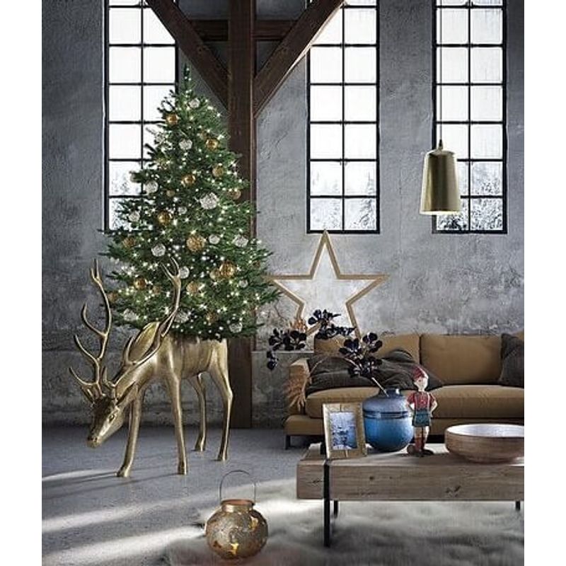 Casa si Gradina - Decoratiuni - Decoratiuni de sezon - Brad artificial Pino Luxury cu lumini si telecomanda, 180 cm, 3000 LED uri, PE, verde - Infinity.ro