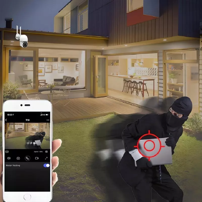 Casa si Gradina - Electrice - Smart Home - Camere de supraveghere - Camera supraveghere IP de exterior, rotativa, WiFi ZOOM 2MP 2MPx, Gonga® Alb - Infinity.ro