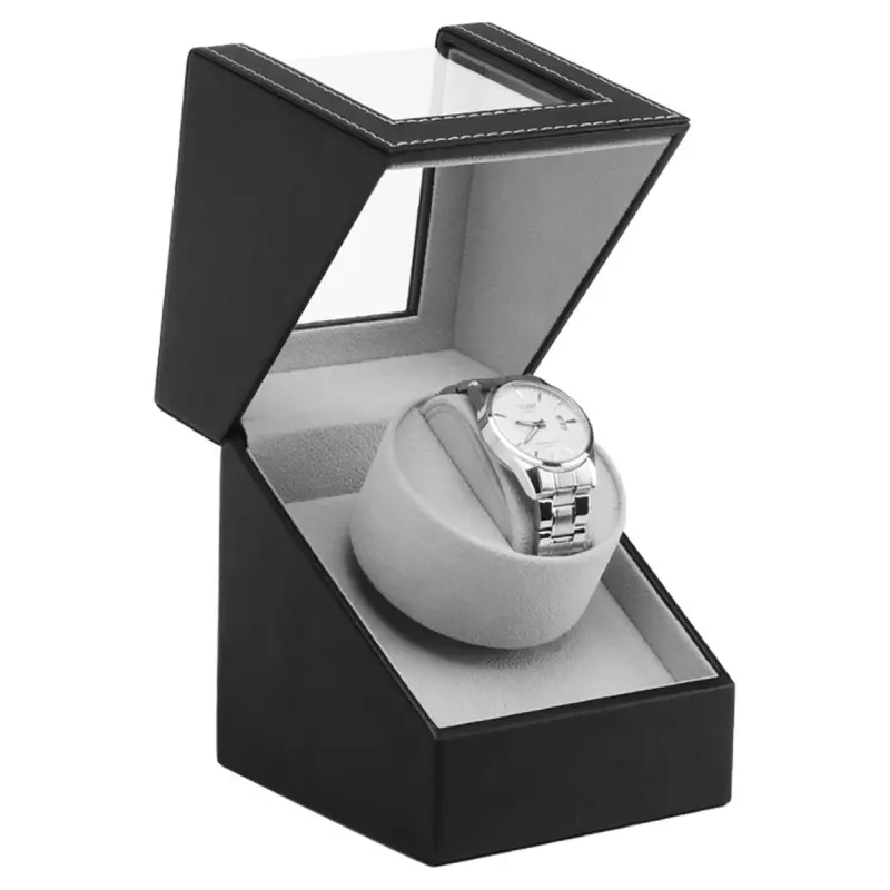 Fashion, accesorii si bijuterii - Barbati - Bijuterii barbati - Ceasuri barbati - Cutie rotativa pentru ceasuri, 1 compartiment, Gonga® Negru - Infinity.ro