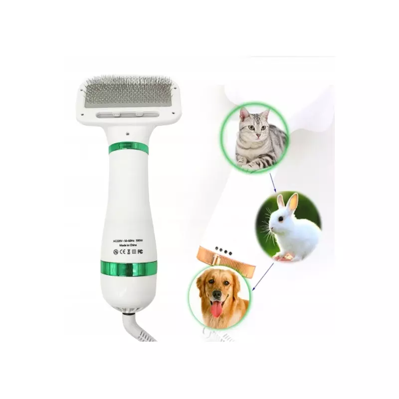 Petshop - Ingrijire si Igiena - Aparate de ingrijire - Perie electrica cu uscator pentru animale de companie, Gonga® Alb - Infinity.ro