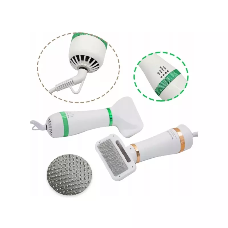 Petshop - Ingrijire si Igiena - Aparate de ingrijire - Perie electrica cu uscator pentru animale de companie, Gonga® Alb - Infinity.ro