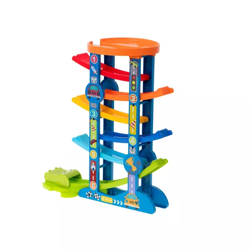 Jucarii, Copii si Bebe - Jucarii si jocuri - Vehicule si jucarii cu telecomanda - Masinute - Pista pentru masinute pe 7 nivele, multicolor,Gonga® Multicolor - Infinity.ro