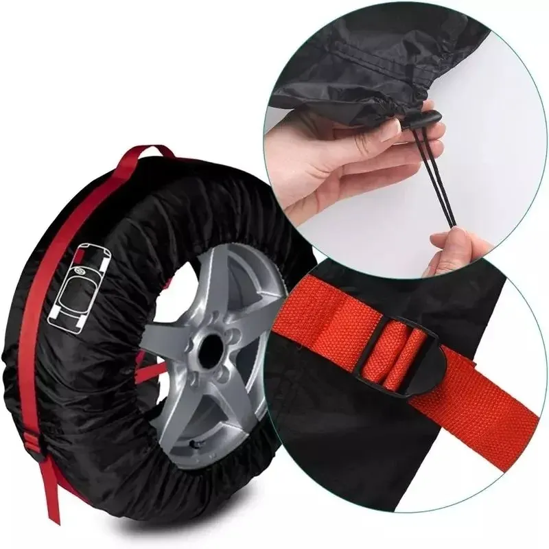 Auto si Moto - Anvelope si jante - Accesorii roti - Huse si suporti roti - Set 4 huse pentru roti cu dimensiuni intre 17" - 22", Gonga® Negru - Infinity.ro