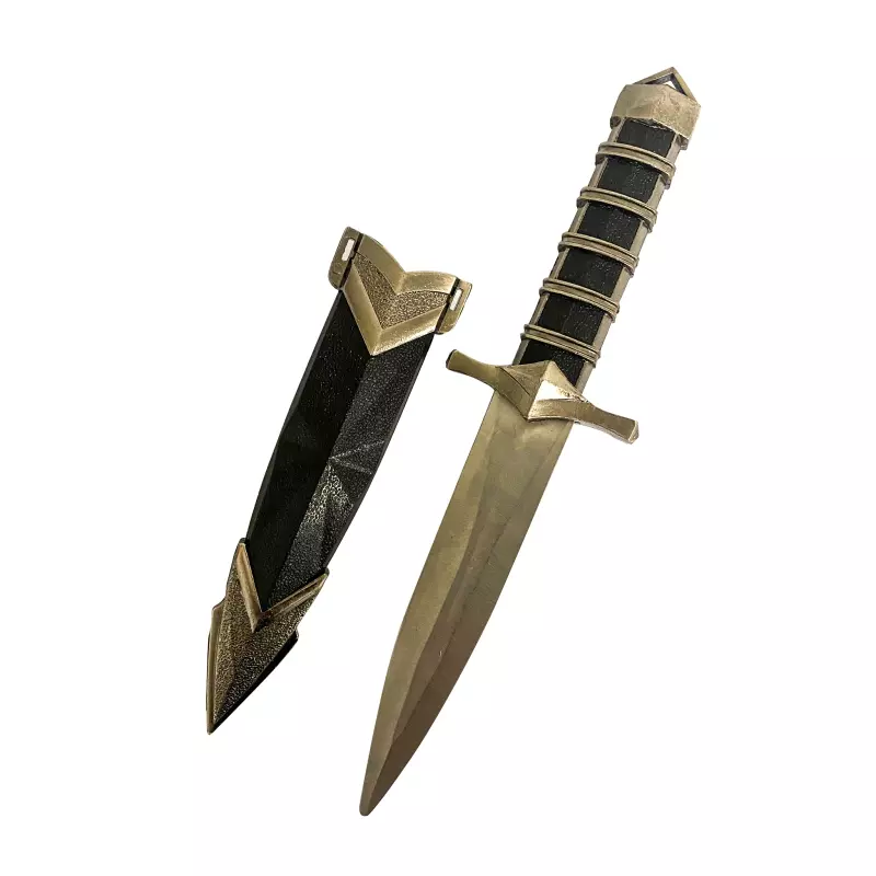 Casa si Gradina - Decoratiuni - Decoratiuni petrecere - Masti si costume carnaval - Cutit cu lama oarba pentru trucuri, Gonga® Auriu - Infinity.ro