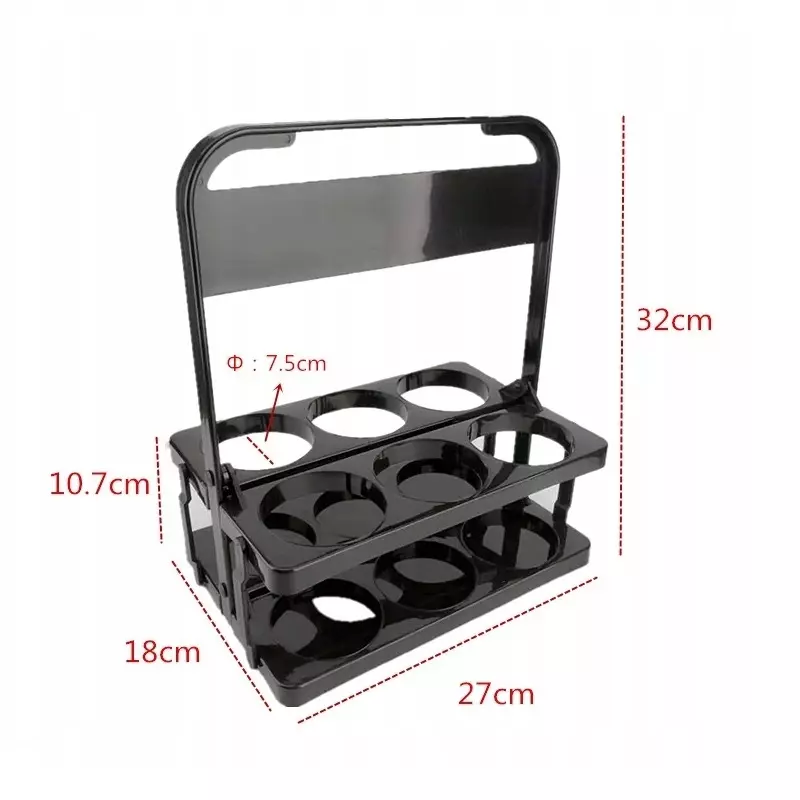 Casa si Gradina - Decoratiuni - Decoratiuni petrecere - Accesorii pentru petrecere - Suport din plastic pentru transportul sticlelor, Gonga® Negru - Infinity.ro