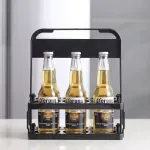 Casa si Gradina - Decoratiuni - Decoratiuni petrecere - Accesorii pentru petrecere - Suport din plastic pentru transportul sticlelor, Gonga® Negru - Infinity.ro