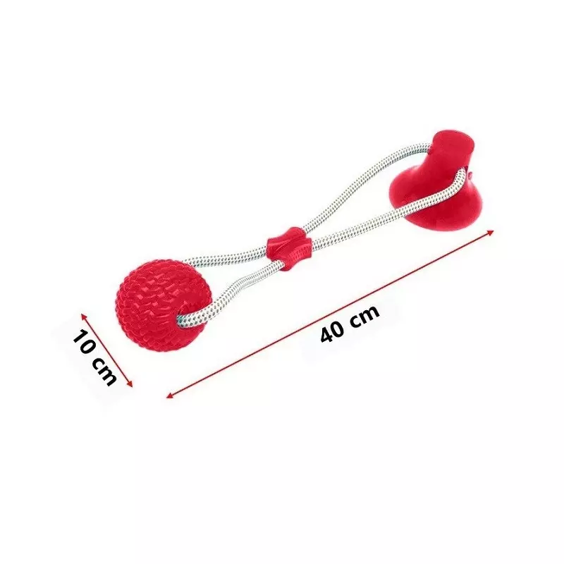 Petshop - Accesorii petshop - Jucarii animale - Jucarii interactive animale - Jucarie interactiva cu ventuza pentru catei, Gonga® Rosu - Infinity.ro