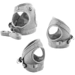 Petshop - Accesorii petshop - Zgarzi, lese si hamuri - Hamuri - Ham cu lesa de 1,2 m pentru caini si pisici, marime S, Gonga® Gri - Infinity.ro