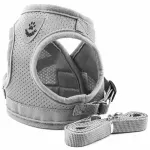 Petshop - Accesorii petshop - Zgarzi, lese si hamuri - Hamuri - Ham cu lesa de 1,2 m pentru caini si pisici, marime S, Gonga® Gri - Infinity.ro