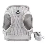 Petshop - Accesorii petshop - Zgarzi, lese si hamuri - Hamuri - Ham cu lesa de 1,2 m pentru caini si pisici, marime S, Gonga® Gri - Infinity.ro