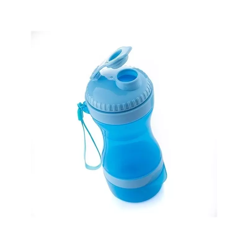 Petshop - Accesorii petshop - Castroane si adapatori - Sticla portabila pentru hrana si apa, 300 ml, Gonga® Albastru - Infinity.ro