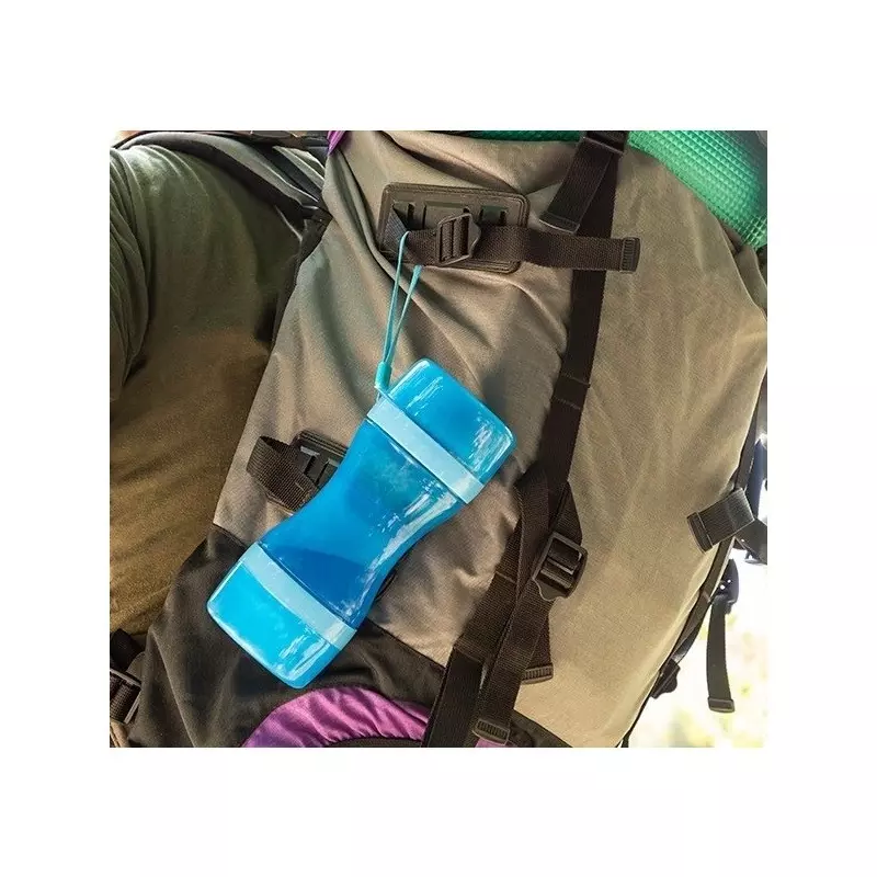 Petshop - Accesorii petshop - Castroane si adapatori - Sticla portabila pentru hrana si apa, 300 ml, Gonga® Albastru - Infinity.ro