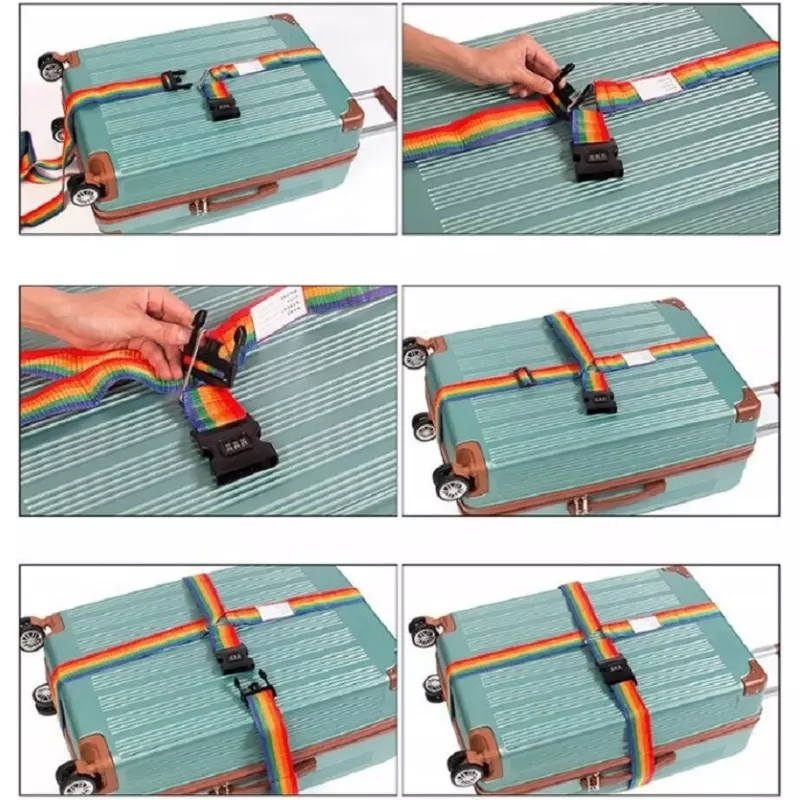 Sport si Outdoor - Articole de voiaj - Accesorii articole de voiaj - Centura de siguranta pentru bagaje, 190cm x 5cm, Gonga® Galben - Infinity.ro