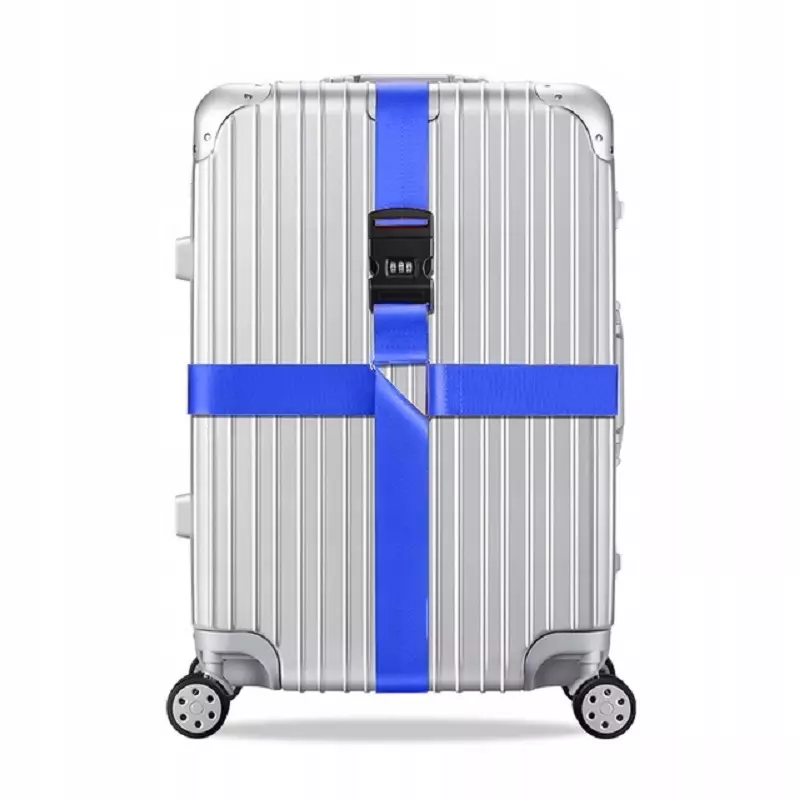 Sport si Outdoor - Articole de voiaj - Accesorii articole de voiaj - Centura de siguranta pentru bagaje, 190cm x 5cm, Gonga® Albastru - Infinity.ro