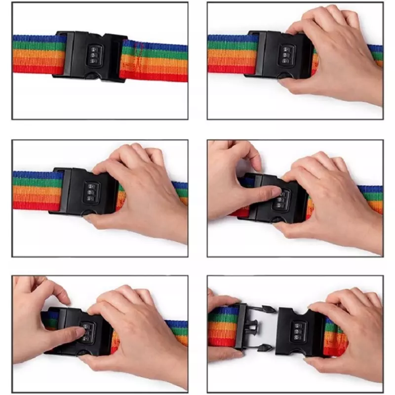 Sport si Outdoor - Articole de voiaj - Accesorii articole de voiaj - Centura de siguranta pentru bagaje, 190cm x 5cm, Gonga® Albastru - Infinity.ro