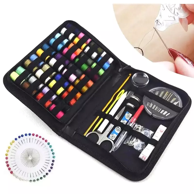 Casa si Gradina - Decoratiuni - DIY - Articole mercerie - Set 129 de accesorii pentru cusut, Gonga® Multicolor - Infinity.ro