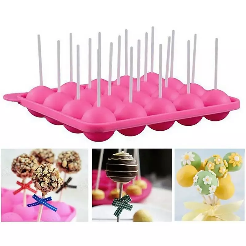 Casa si Gradina - Bucatarie si vesela - Ustensile bucatarie - Forme prajituri - Forma din silicon pentru coacerea prajiturilor de tip cake pops, Gonga® Roz - Infinity.ro