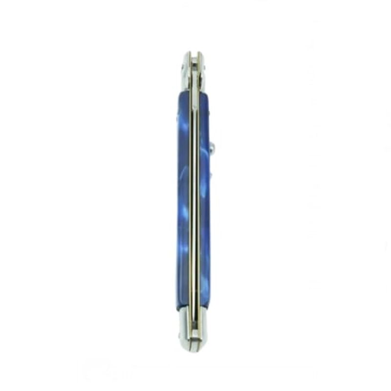 Sport si Outdoor - Camping - Cutite, bricege si accesorii - Cutite si bricege - Set doua bricege automat stiletto, Italian Blade, otel inoxidabil, husa inclusa, argintiu si albastru, 33 cm - Infinity.ro