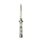 Sport si Outdoor - Camping - Cutite, bricege si accesorii - Cutite si bricege - Set doua bricege automat stiletto, Italian Blade, otel inoxidabil, husa inclusa, argintiu si albastru, 33 cm - Infinity.ro