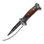 Sport si Outdoor - Camping - Cutite, bricege si accesorii - Cutite si bricege - Set doua cutite de vanatoare, design gravat, maner lemn, 28 cm, maro - Infinity.ro