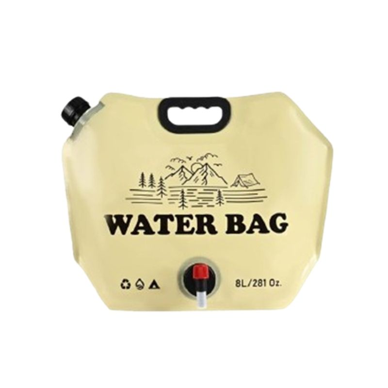 Sport si Outdoor - Camping - Accesorii camping si drumetii - Set 4 saci de apa pliabili 8L, pentru camping si calatorii, bej - Infinity.ro