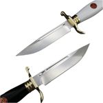 Sport si Outdoor - Camping - Cutite, bricege si accesorii - Cutite si bricege - Cutit tactic de vanatoare, teaca din piele naturala, lama 440C, maner acrilic full tang, 26 cm, negru - Infinity.ro