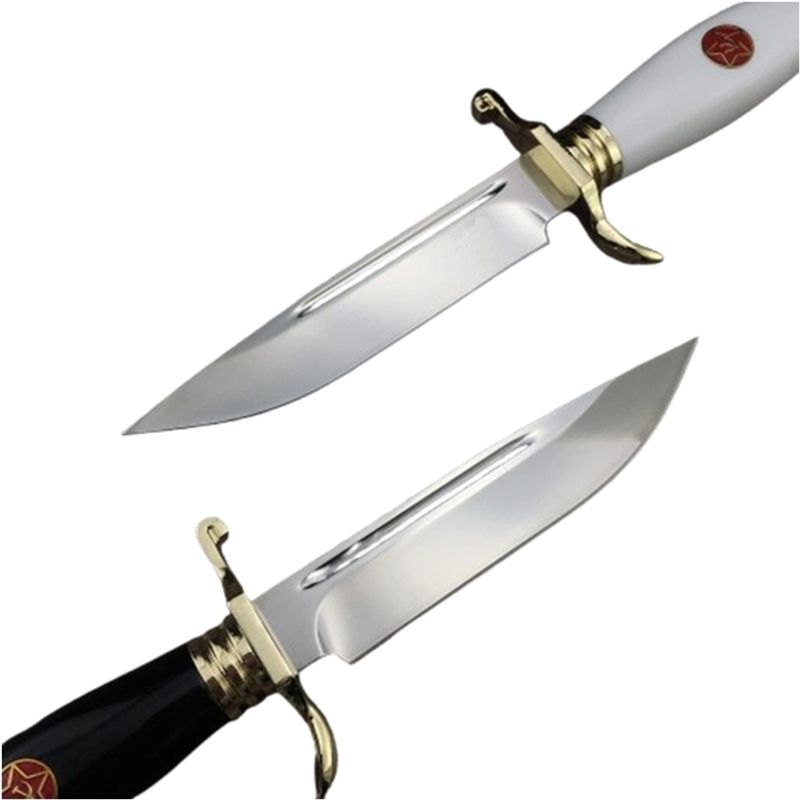 Sport si Outdoor - Camping - Cutite, bricege si accesorii - Cutite si bricege - Cutit tactic de vanatoare, teaca din piele naturala, lama 440C, maner acrilic full tang, 26 cm, negru - Infinity.ro