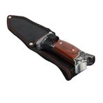 Sport si Outdoor - Camping - Cutite, bricege si accesorii - Cutite si bricege - Cutit de vanatoare, design gravat, maner lemn, 28 cm, maro - Infinity.ro