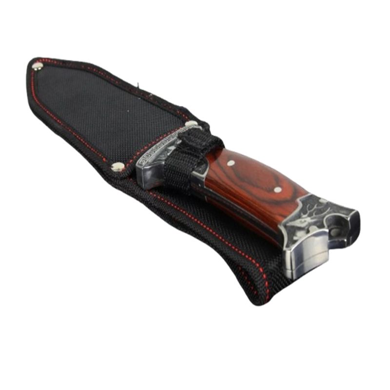 Sport si Outdoor - Camping - Cutite, bricege si accesorii - Cutite si bricege - Cutit de vanatoare, design gravat, maner lemn, 28 cm, maro - Infinity.ro