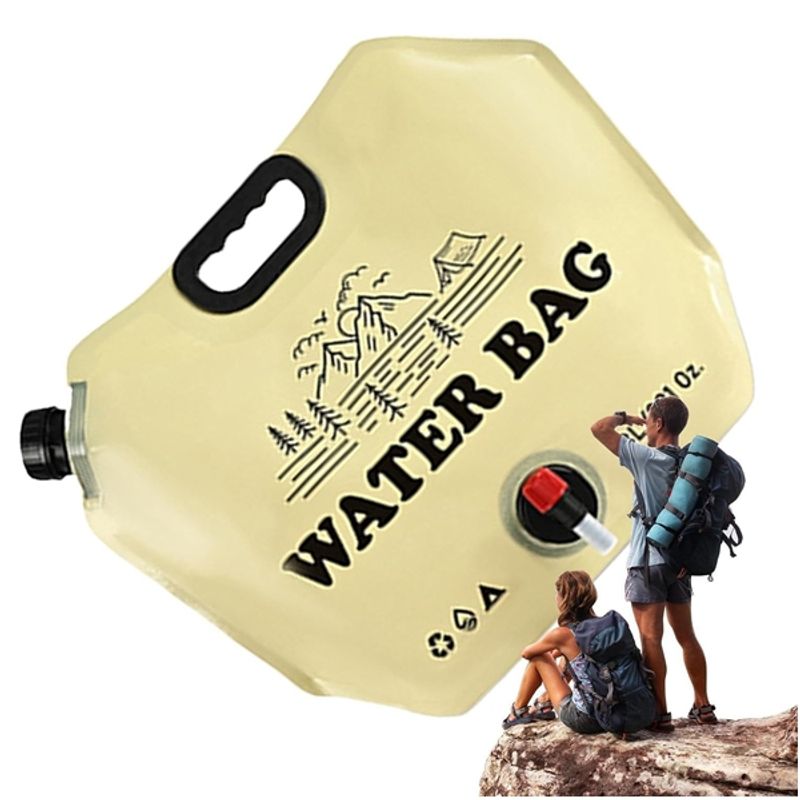 Sport si Outdoor - Camping - Accesorii camping si drumetii - Set 2 saci de apa pliabili 8L, pentru camping si calatorii, bej - Infinity.ro