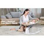 Casa si Gradina - Mobilier - Mobilier copii - Balansoare, leagane si hamace - Leagan Electric multifunctional, Bebelusi 0-12 luni, Acoperis rabatabil, Plasa tantari, Bluetooth, Gri, WePro Store - Infinity.ro