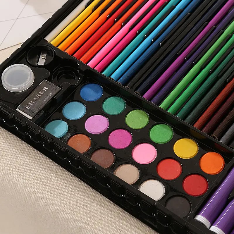 Jucarii, Copii si Bebe - Jucarii si jocuri - Jucarii & jocuri educative - Seturi pictura si desen - Set de pictura si desen pentru copii WePro Store, 258 piese, Negru, 3 ani + - Infinity.ro
