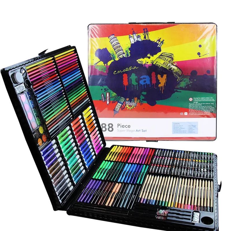 Jucarii, Copii si Bebe - Jucarii si jocuri - Jucarii & jocuri educative - Seturi pictura si desen - Set de pictura si desen pentru copii WePro Store, 258 piese, Negru, 3 ani + - Infinity.ro