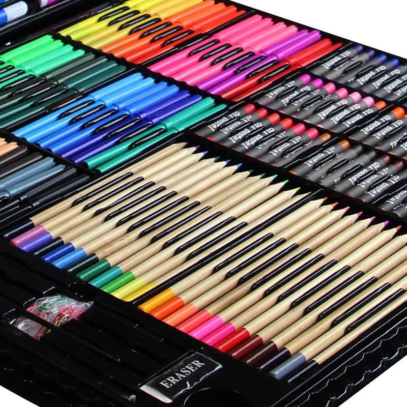 Jucarii, Copii si Bebe - Jucarii si jocuri - Jucarii & jocuri educative - Seturi pictura si desen - Set de pictura si desen pentru copii WePro Store, 258 piese, Negru, 3 ani + - Infinity.ro