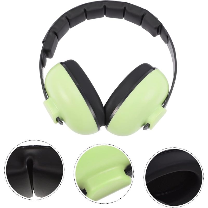 Jucarii, Copii si Bebe - Carucioare si articole de transport - Accesorii transport copii - Casti antifonice bebelusi, Copii 3-48 luni, Model ajustabil, Protectie auditiva, 25dB, Verzi, WePro Store - Infinity.ro