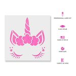 Casa si Gradina - Decoratiuni - DIY - Sabloane decorative pereti - Sablon Perete vopsire, tencuiala 0.7mm Cap de Unicorn model MXSP7432, 300 x 300 mm - Infinity.ro