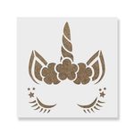 Casa si Gradina - Decoratiuni - DIY - Sabloane decorative pereti - Sablon Perete vopsire, tencuiala 0.7mm Cap de Unicorn model MXSP7432, 300 x 300 mm - Infinity.ro