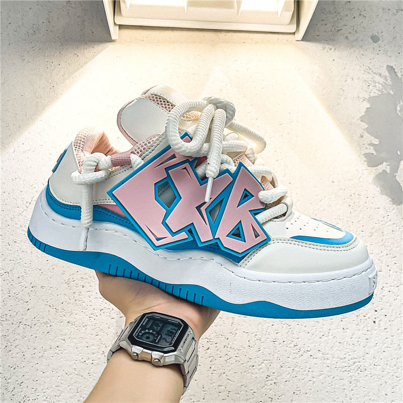 Fashion, accesorii si bijuterii - Femei - Incaltaminte femei - Sneakers si tenisi femei - Pantofi sport, sneakers, BBoy MBrands din piele sintetica Roz 44 - Infinity.ro