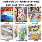 Carti si Birotica - Birotica - Instrumente de scris - Markere si carioci - Set 30 Markere cu vopsea Acrilica pe Baza de Apa, Varf de 3.8 mm, Sticla, Ceramica, Lemn, Plastic, Hartie, Uscare rapida - Infinity.ro