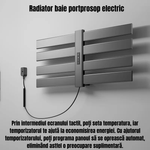 Electronice si Electrocasnice - Climatizare si sisteme de incalzire - Aparate incalzire aer - Calorifere electrice - Radiator Electric baie, Warm Towel, Temp 30°-70°C, panou de Control Digital, Termostat, 260W, Timer, Waterproof - Infinity.ro
