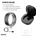 Laptop, Telefoane si Tablete - Wearables si gadgeturi - Gadgeturi - Accesorii SMART - Inel Inteligent Seezesol Solution™,Bluetooth, Aplicatie QRing, Cutie Incarcare Wireless, 5 ATM, IP68, Marime 11, D 20.6 mm - Infinity.ro