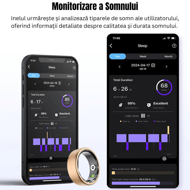 Laptop, Telefoane si Tablete - Wearables si gadgeturi - Gadgeturi - Accesorii SMART - Inel Inteligent Seezesol Solution™,Bluetooth, Aplicatie QRing, Cutie Incarcare Wireless, 5 ATM, IP68, Marime 11, D 20.6 mm - Infinity.ro