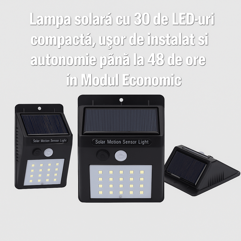 Casa si Gradina - Corpuri si surse de iluminat - Iluminat exterior - Lampi solare - Lampa Solara Exterior, 3 Moduri Iluminare, Senzor Miscare, IP65, Iluminare puternica, Montaj Usor - Infinity.ro