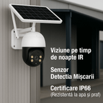 Casa si Gradina - Electrice - Smart Home - Camere de supraveghere - Camera de Securitate cu Panou Solar, 4G, Full HD, 5 MP, Rotire 360°, IP66, Viziune Nocturna si Detectare Miscare - Infinity.ro