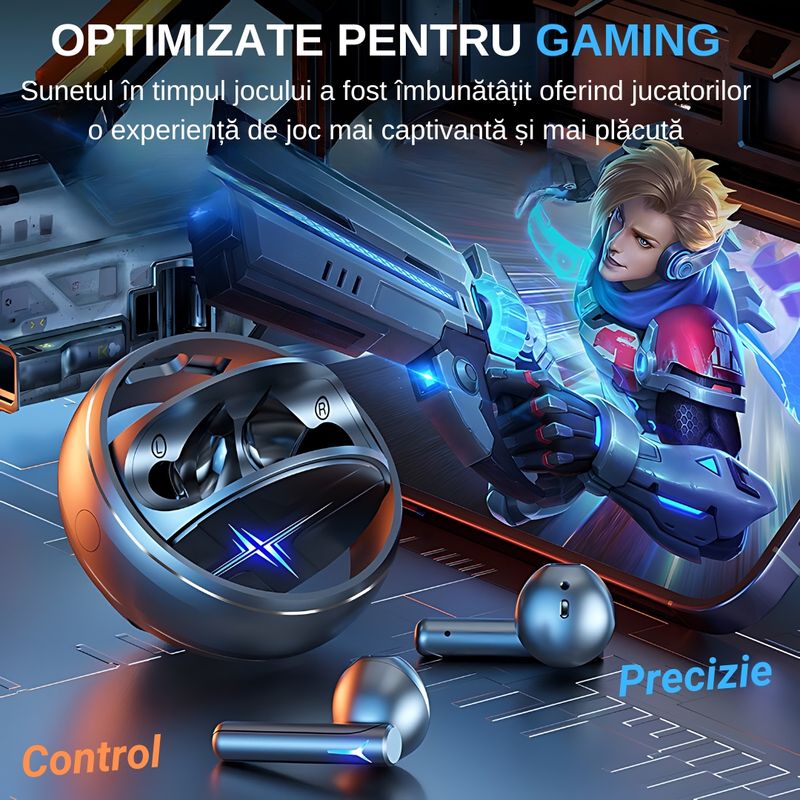 TV, Audio-Video si Foto - Portabile audio - Casti audio - Casti Wireless audio, Control prin atingere, Incarcare USB Type-C, Sunet Surround Dolby Atmos, IPX4, Argintiu - Infinity.ro