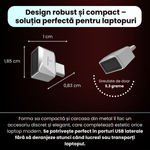 PC, gaming si accesorii - Periferice PC - Memorii USB - Cititor de amprente USB-C model U10, securitate avansata, portabil, compatibil Android si IOS, plug & play, gri - Infinity.ro