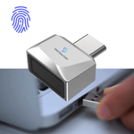 PC, gaming si accesorii - Periferice PC - Memorii USB - Cititor de amprente USB-C model U10, securitate avansata, portabil, compatibil Android si IOS, plug & play, gri - Infinity.ro