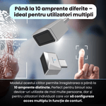 PC, gaming si accesorii - Periferice PC - Memorii USB - Cititor de amprente USB-C model U10, securitate avansata, portabil, compatibil Android si IOS, plug & play, gri - Infinity.ro