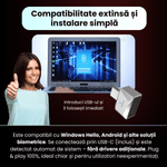 PC, gaming si accesorii - Periferice PC - Memorii USB - Cititor de amprente USB-C model U10, securitate avansata, portabil, compatibil Android si IOS, plug & play, gri - Infinity.ro